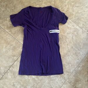 LNA Purple Pocket Short Sleeve 100% Cotton T-shirt, XS, Excellent Condition